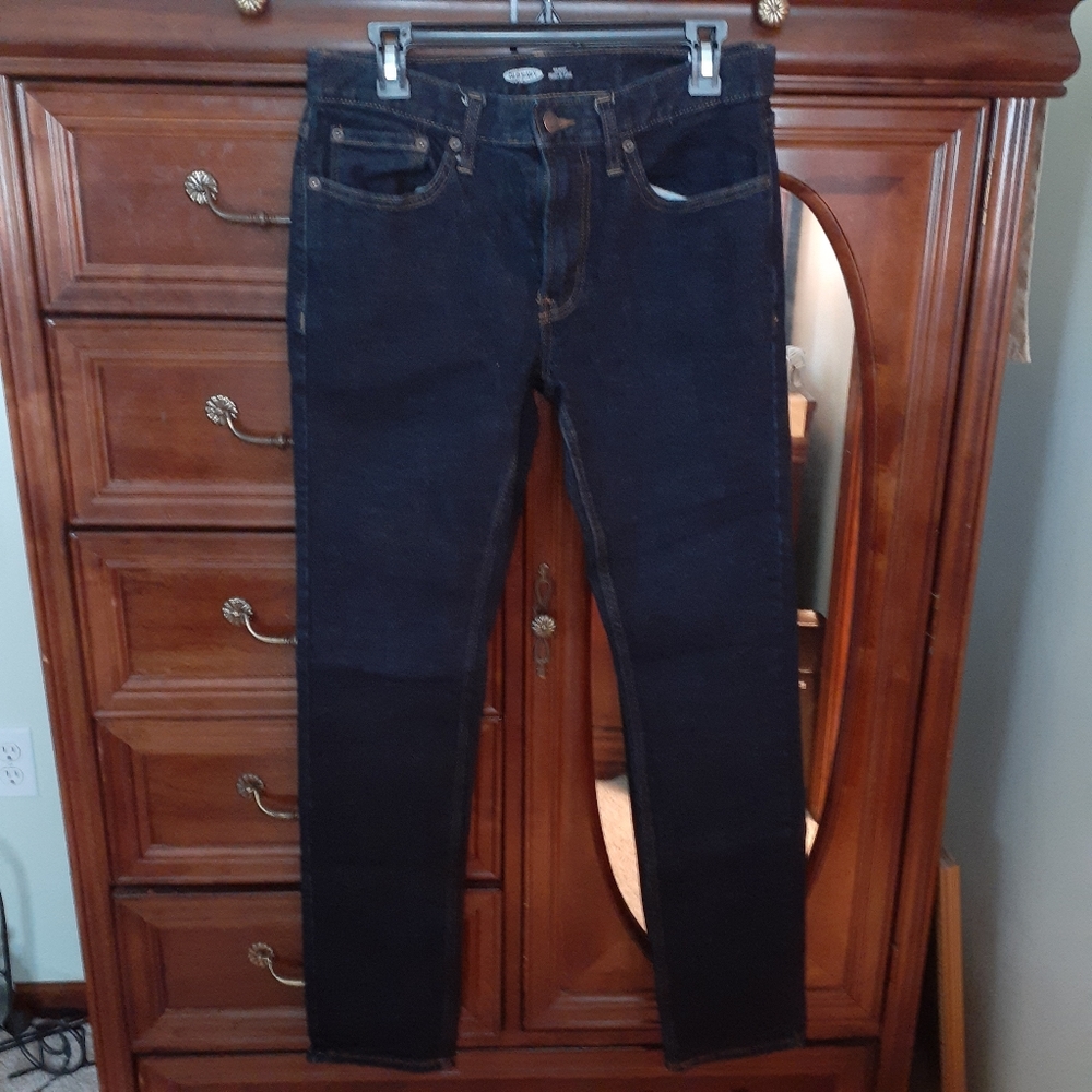 Old Navy Skinny Flex Men's Jeans - Size 32/34 - Dark Washed Skinny Jeans